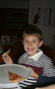 Colin with Pizza
