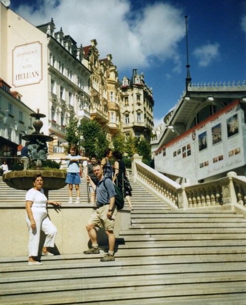 Betty and John on the steps