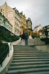 On the steps in Karlovy Vary  John and&nbsp;Patti