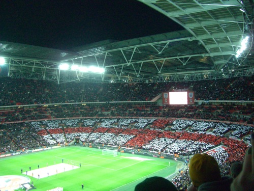 English Flag made by the fans
