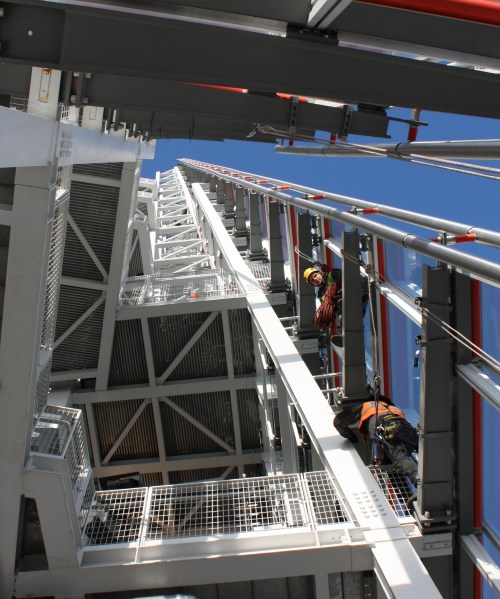 Workers at the top of the Shard