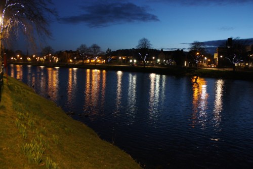 Along the Ness River at night
