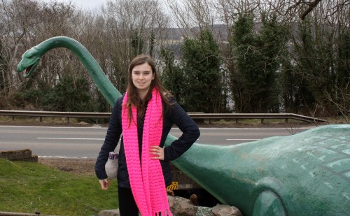 With the Nessie Statue
