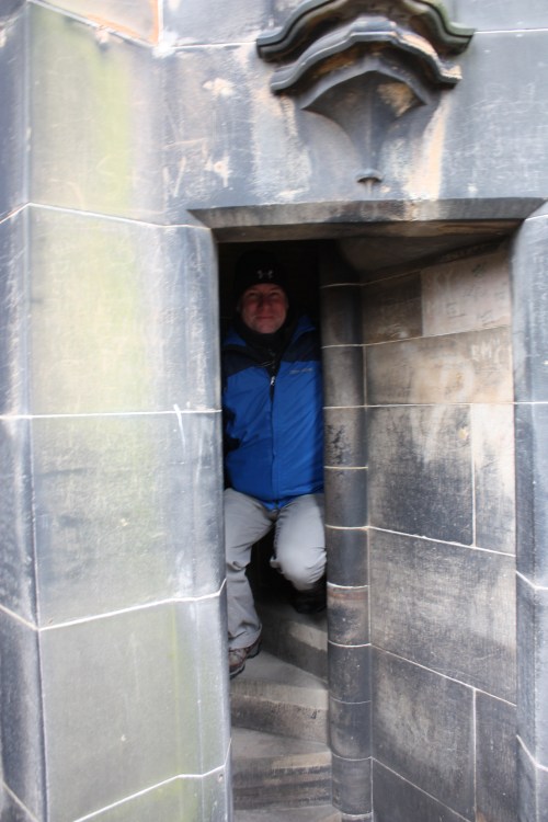 Near the top of the Monument ~ John almost got stuck due to large backpack