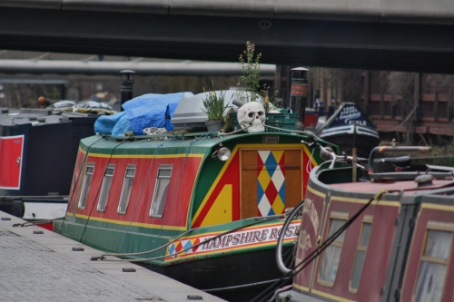 Skull on Canal Boat