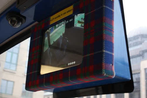Love seeing Tartan everywhere ~ including on the public bus CCTV screen