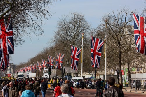Along Pall Mall, London Marathon 2013
