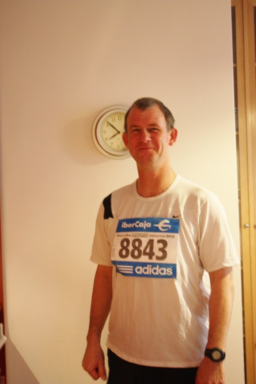 JP getting ready to head out for the Madrid Marathon